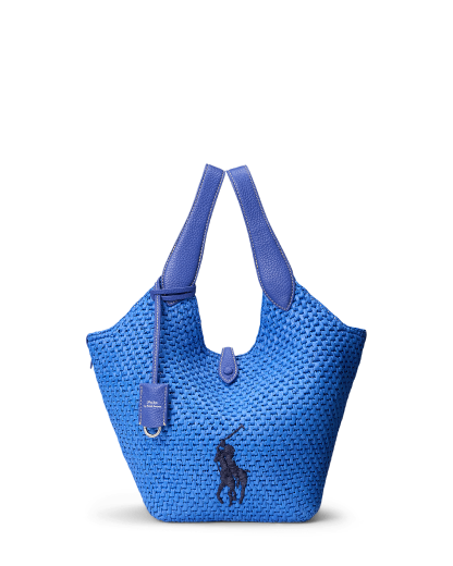 Polo Play Big Pony 標誌仿拉菲草托特包